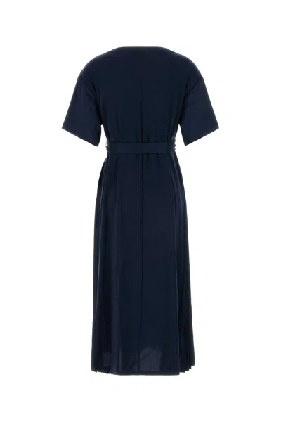 Weekend Max Mara Stretch Nylon Blend Jordan Dress With Belted Waist In Blue