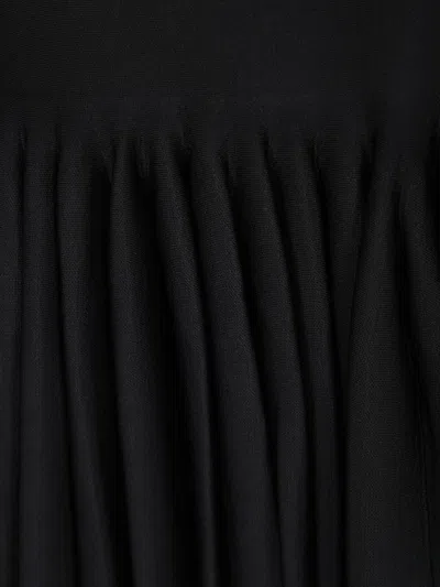 Alaïa Womens Godet Pleated Knitted Top Noir Alaia In Black