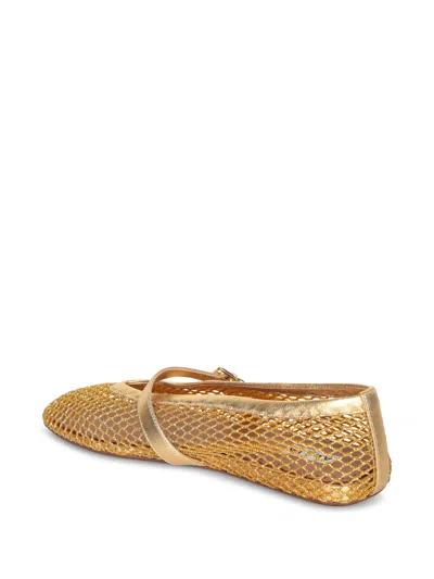 Alaïa Golden Mesh Ballerina Flats