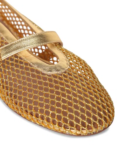 Alaïa Golden Mesh Ballerina Flats