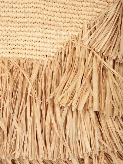Zimmermann Goldentime Beoge Shoulder Bag With Adjustable And Removable Shoulder Strap And Fringed Details In Ra In Brown