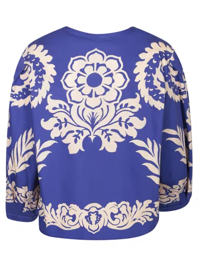 Etro Blue And White Paisley Blouse In Multi