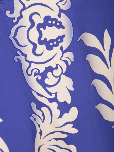 Etro Blue And White Paisley Blouse In Multi