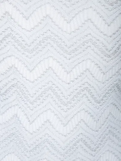 Missoni White Lame Halter One-piece Swimsuit