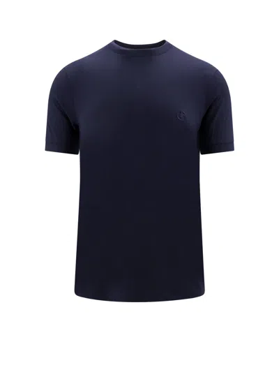 Giorgio Armani Official Store T-shirt En Interlock De Coton Avec Broderie Logo