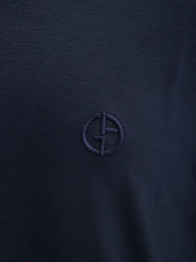Giorgio Armani Official Store T-shirt En Interlock De Coton Avec Broderie Logo