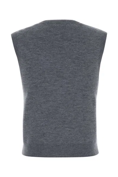 Apc A.p.c. Sleeveless Gilet With Plunging V-neck In Gray
