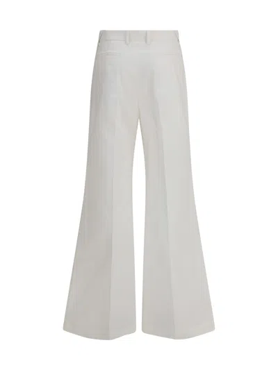 Chloé Wide-leg Flare Pants With Waist Belt Loops In White