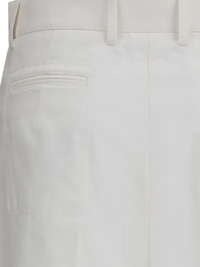 Chloé Wide-leg Flare Pants With Waist Belt Loops In White
