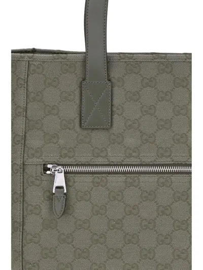 Gucci Gg Canvas Medium Tote Bag In Green