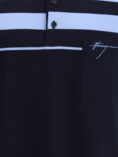 Ferragamo Short Sleeves Polo Shirt In Blue
