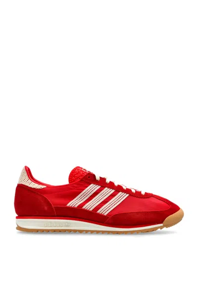 Adidas Originals Sl 72 Crochet-trimmed Shell And Suede Sneakers