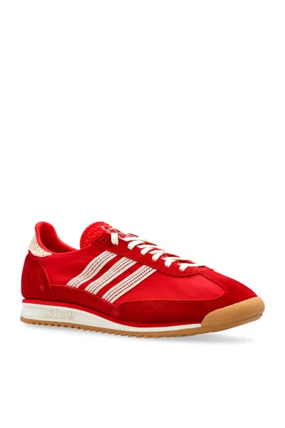 Adidas Originals Sl 72 Crochet-trimmed Shell And Suede Sneakers