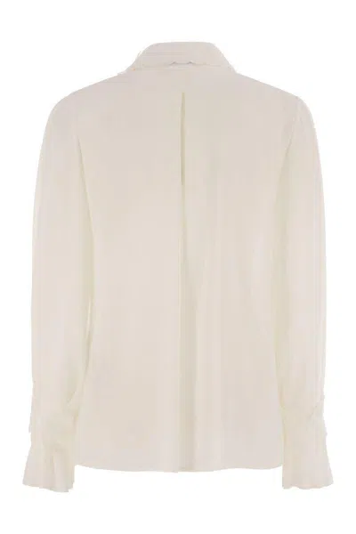 Elisabetta Franchi Georgette Shirt With Floral Embroidery