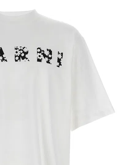 Marni T-shirt Oversize In Cotone Bianco In White