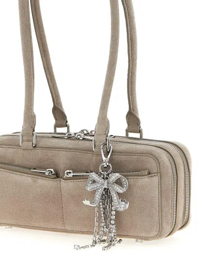 Self-portrait 'tan Suede Baguette With Charm' Shoulder Bag