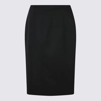 Givenchy Black Wool Midi Skirt
