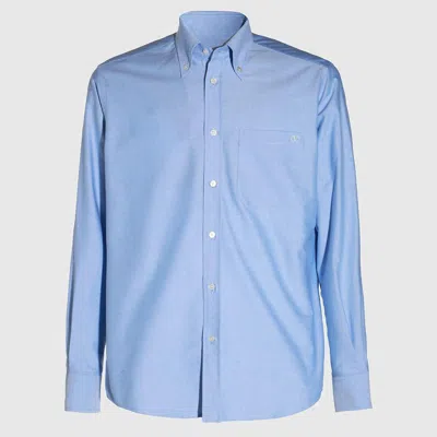 Valentino Camicia Maniche Lunghe Celeste