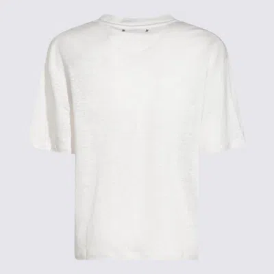 Golden Goose White And Black Linen T-shirt