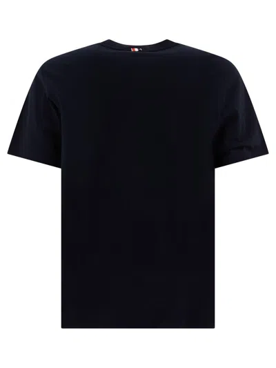 Thom Browne Blue T-shirt With Logo Patch In Stretch Wool Man In Blue