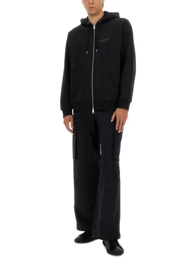 Givenchy Relaxed-fit Black Zip-up Hoodie With Drawstring Hood