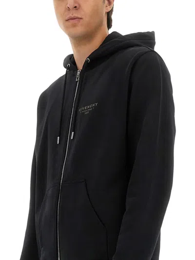 Givenchy Relaxed-fit Black Zip-up Hoodie With Drawstring Hood