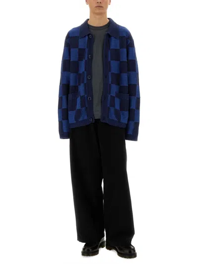 Ymc You Must Create Baker Check Pattern Knitted Cardigan
