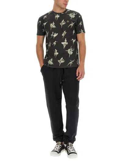Vivienne Westwood Women Jogging Pants With Spray Print Orb In Black