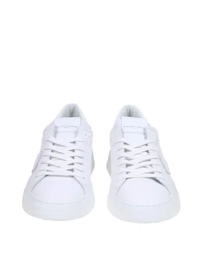 Philippe Model Temple Veau Leather Sneakers In White