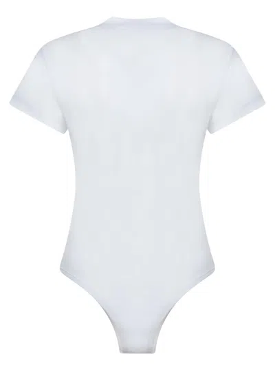 Alaïa Logo-embroidered Bodysuit T-shirt In White