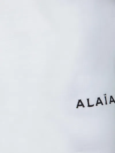 Alaïa Logo-embroidered Bodysuit T-shirt In White