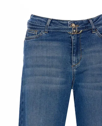 Liu •jo Liu Jo Long Stretch Jeans With Logo Belt