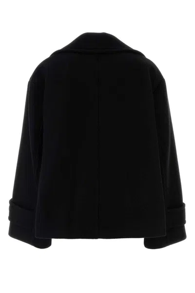 Chloé Double Breasted Wool Coat In Black