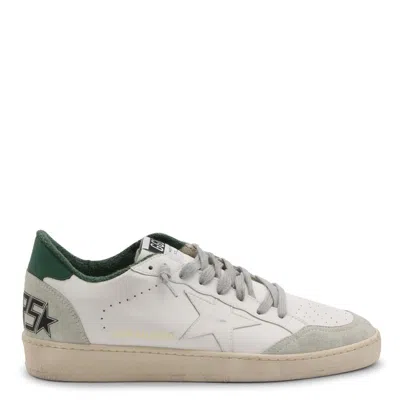 Golden Goose White Cow Leather Vamp Sneakers With Unique Used And Dirty Effect In White