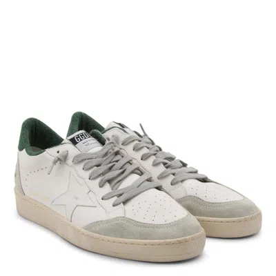 Golden Goose White Cow Leather Vamp Sneakers With Unique Used And Dirty Effect In White