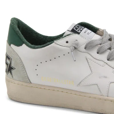 Golden Goose White Cow Leather Vamp Sneakers With Unique Used And Dirty Effect In White