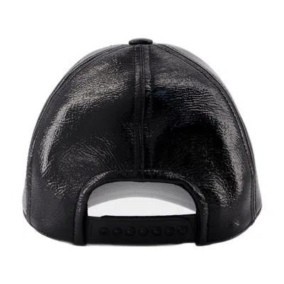 Courrèges Glossy Black Baseball Cap With Structured Silhouette