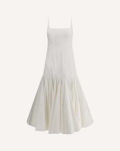 Jacquemus Agave Flared Midi Dress With Square Neckline In White