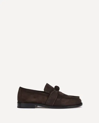 Bottega Veneta Astaire Fondente Suede Moccasin In Brown