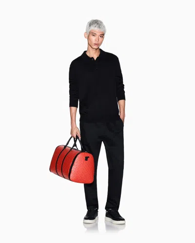 Armani Exchange Knitted Polo Shirts In Black