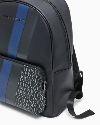 Armani Exchange Backpack With Monogram And Stripes