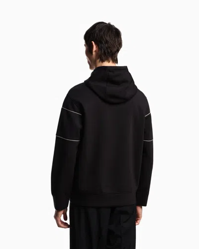 Emporio Armani Double-jersey Hooded Sweatshirt With 3d-effect Logo