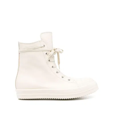 Rick Owens Off-white High Sneakers In Neutral