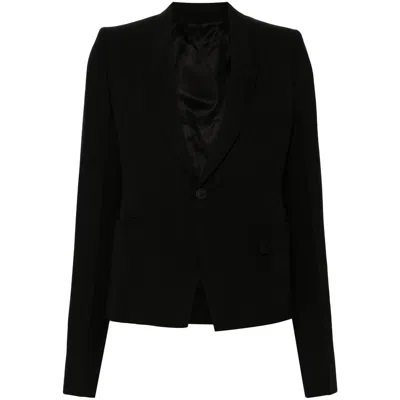 Rick Owens Grain De Poudre Blazer In Black