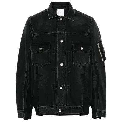 Sacai Denim Mixed Media Twill Jacket