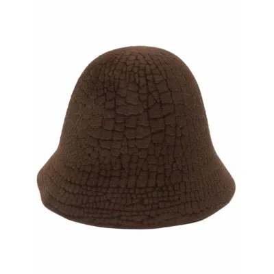Flapper Cracked-texture Bucket Hat