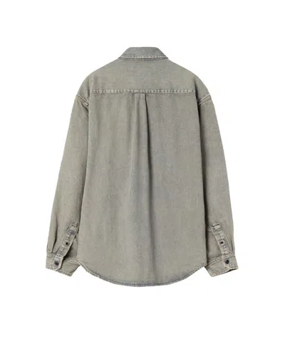 Carhartt Oversized Shirt Crafted From Sandblasted Cotton Denim In Blue