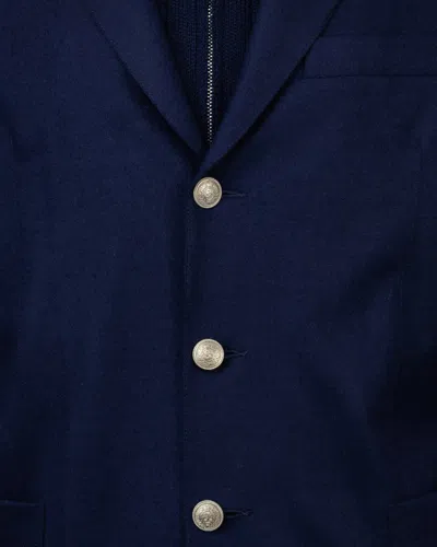 Eleventy Blue Jacket With Bib Detail In Blue