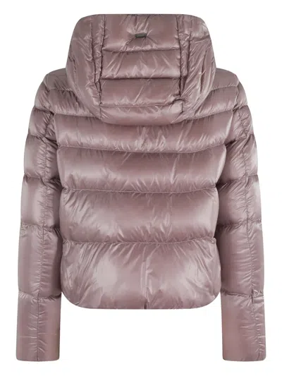 Herno Hooded Quilted Jacket In Pink