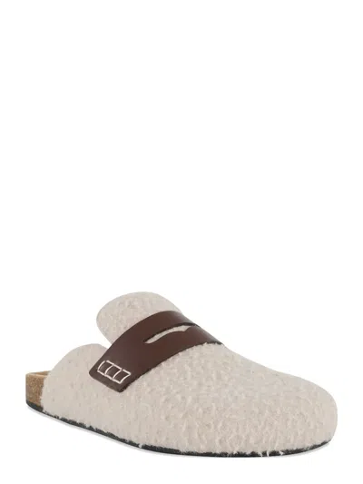 Jw Anderson Leather-trimmed Wool Loafers